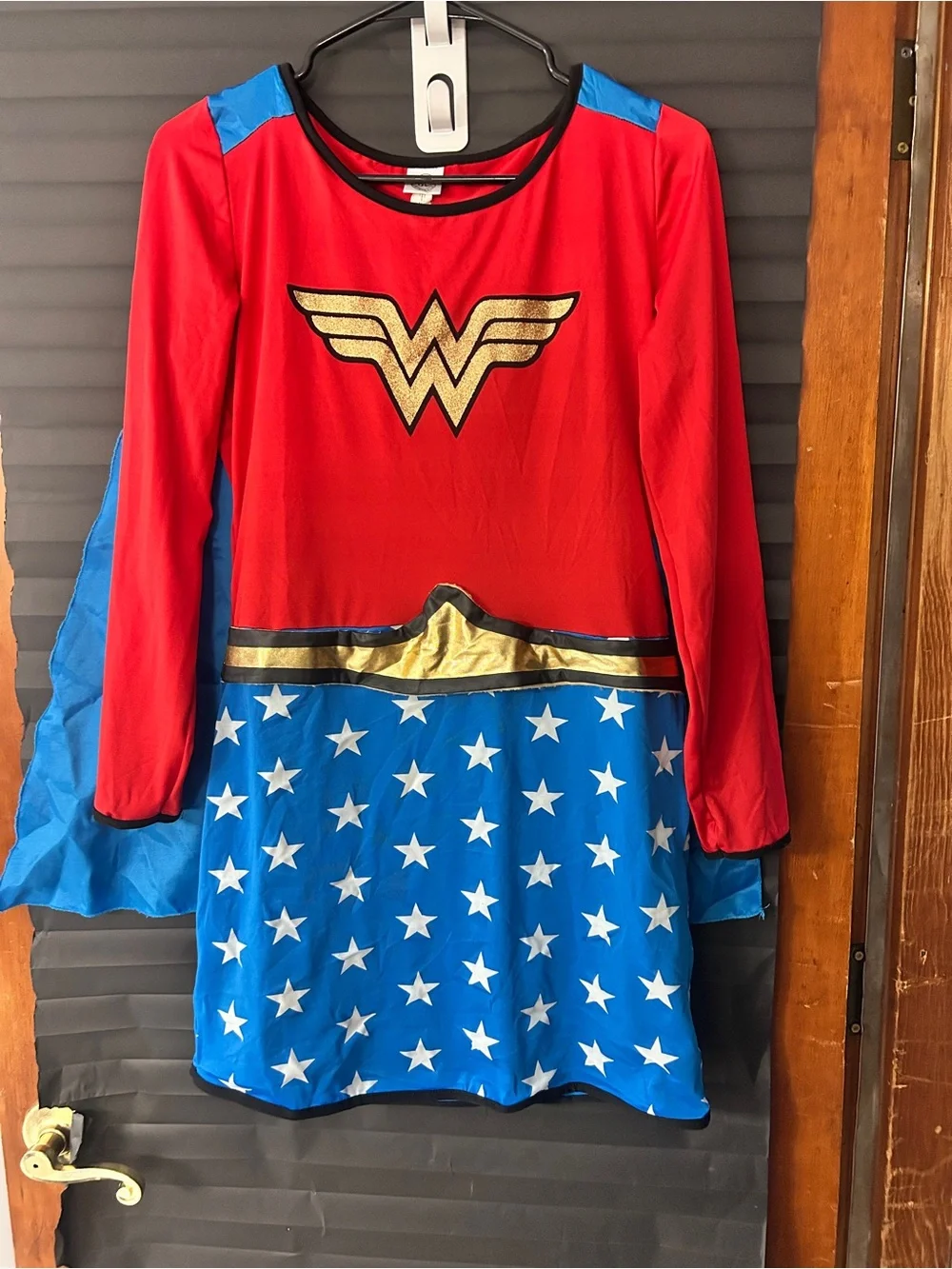 Wonder Woman Kids Costume Dress with Cape - Red & Blue